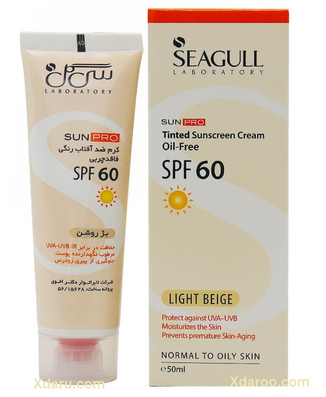 کرم ضد آفتاب رنگی SPF60 فاقد چربی سی گل