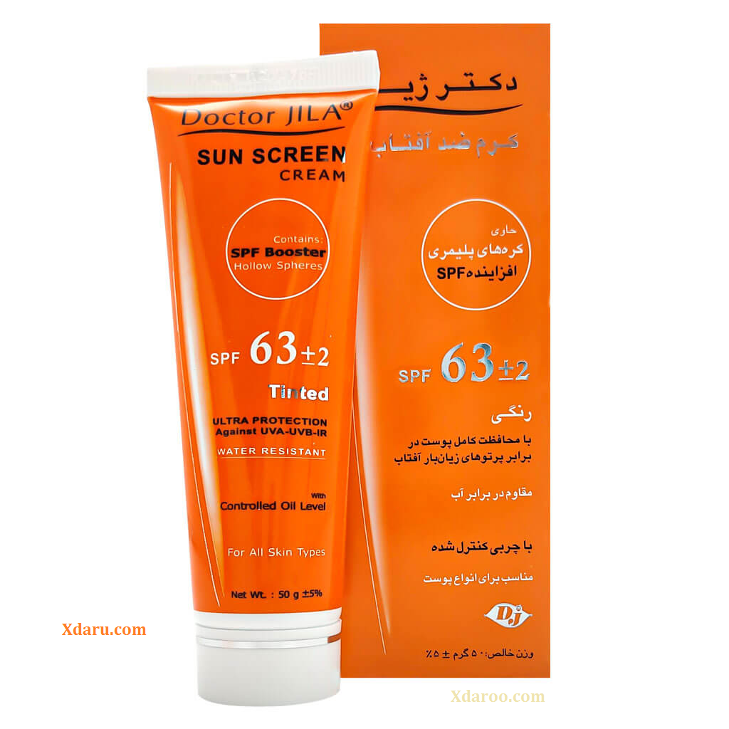 کرم ضد آفتاب رنگی فاقد چربی SPF63+2 دکتر ژیلا