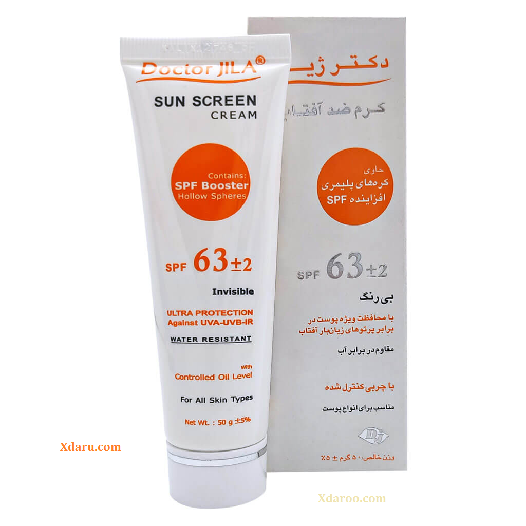 کرم ضدآفتاب بی رنگ SPF63+2 دکتر ژیلا