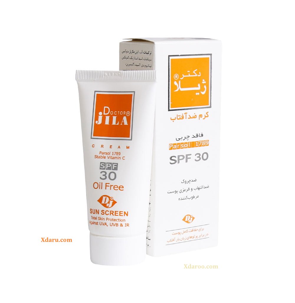 کرم ضد آفتاب بی رنگ SPF30 دکتر ژیلا