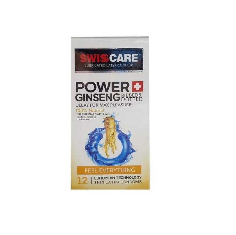 کاندوم سوئیس کر مدل POWER GINSENG بسته 12 عددی