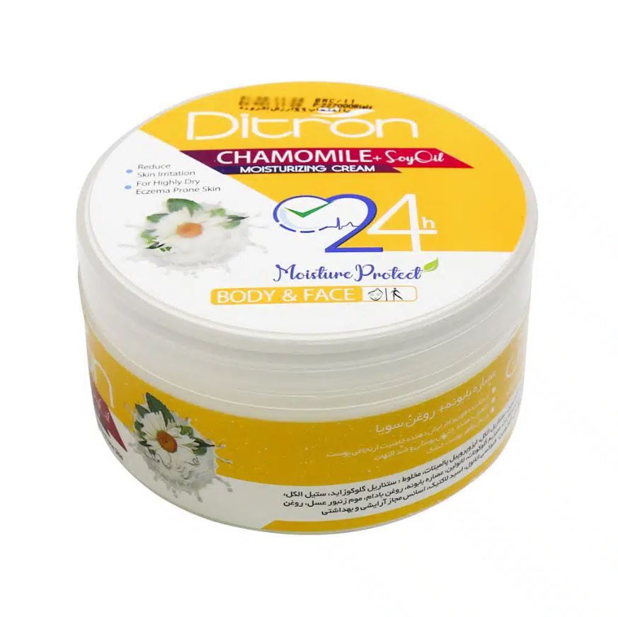 کرم مرطوب کننده کاسه ای حاوی عصاره بابونه دیترون